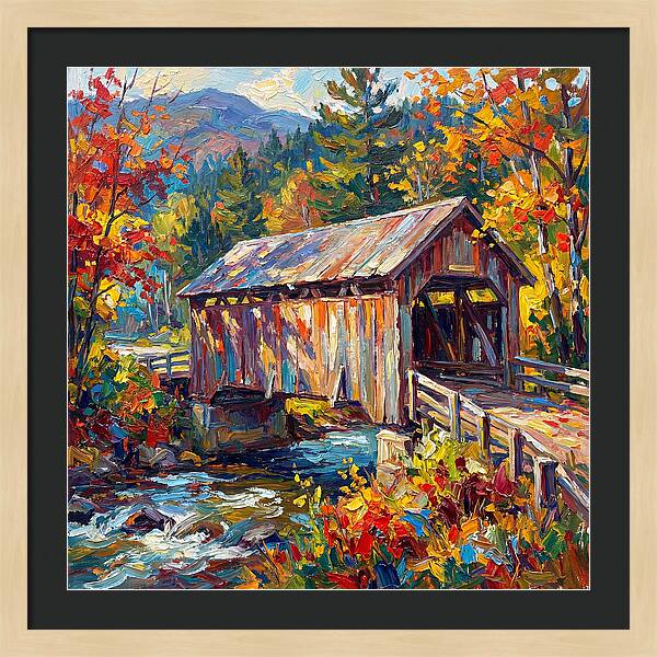 Covered Bridge In Autumn