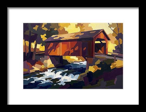 Covered Bridge Over Rushing Creek