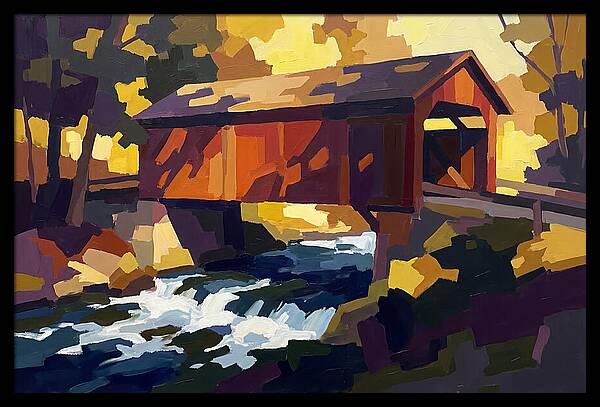 Covered Bridge Over Rushing Creek