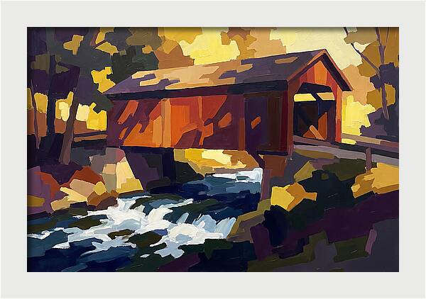 Covered Bridge Over Rushing Creek