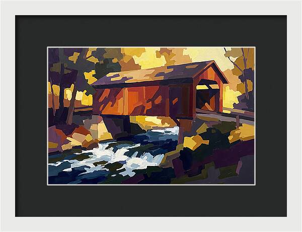 Covered Bridge Over Rushing Creek