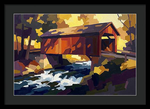 Covered Bridge Over Rushing Creek