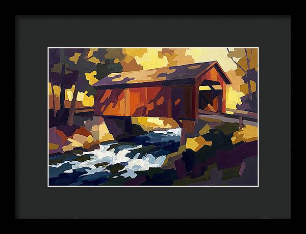 Covered Bridge Over Rushing Creek