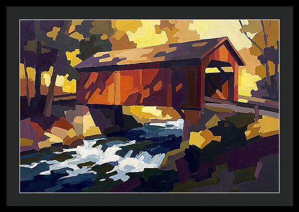 Covered Bridge Over Rushing Creek