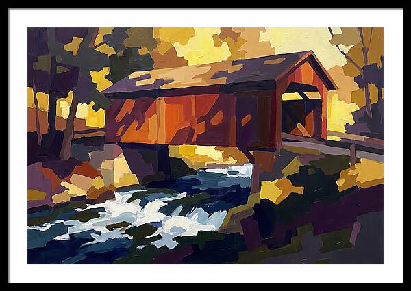 Covered Bridge Over Rushing Creek