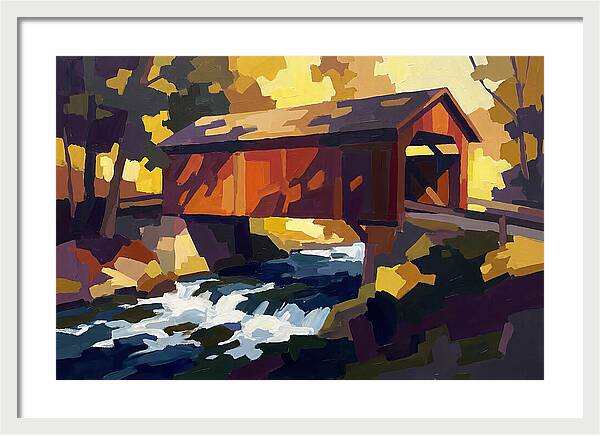 Covered Bridge Over Rushing Creek