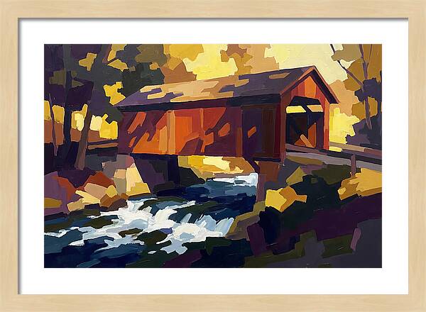 Covered Bridge Over Rushing Creek