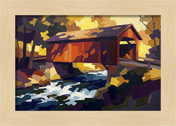 Covered Bridge Over Rushing Creek