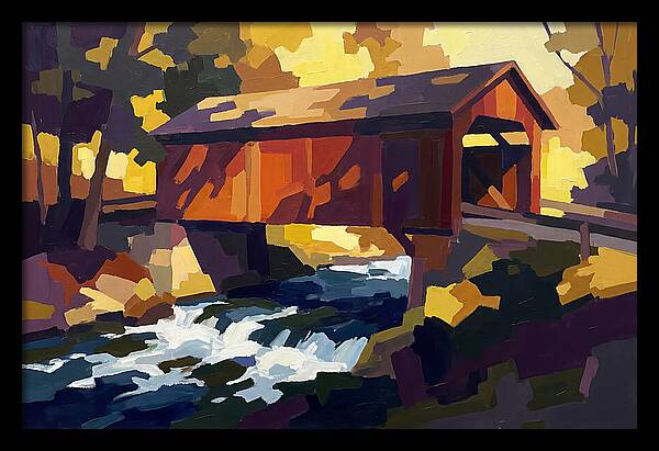 Covered Bridge Over Rushing Creek