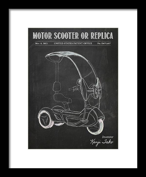 Covered Motor Scooter Chalkboard Patent Usd670617s1
