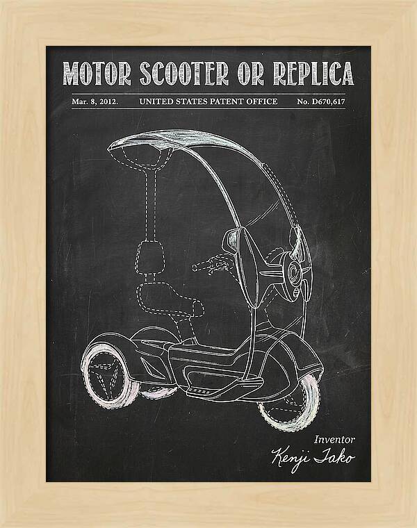 Covered Motor Scooter Chalkboard Patent Usd670617s1