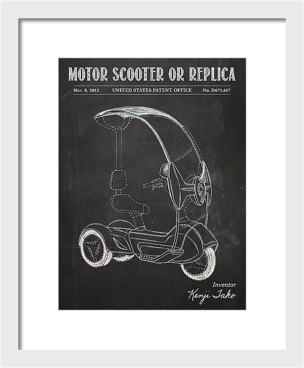 Covered Motor Scooter Chalkboard Patent Usd670617s1
