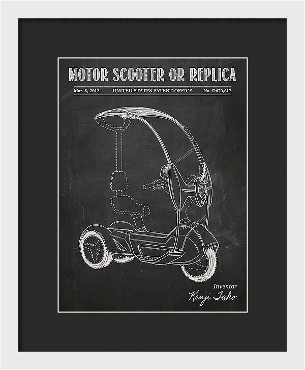 Covered Motor Scooter Chalkboard Patent Usd670617s1