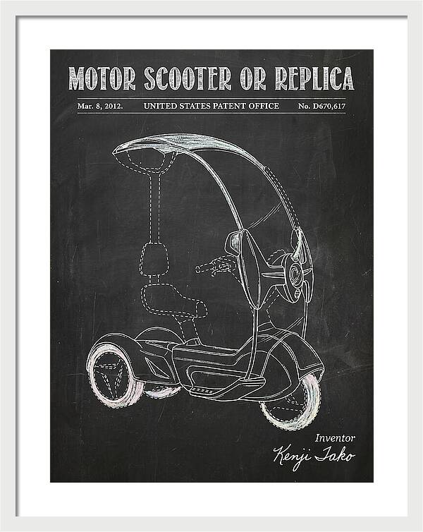 Covered Motor Scooter Chalkboard Patent Usd670617s1