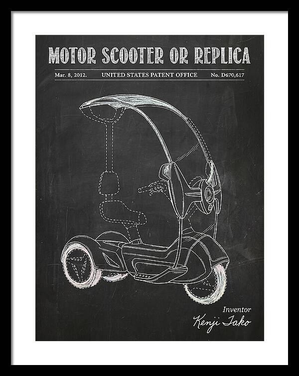 Covered Motor Scooter Chalkboard Patent Usd670617s1