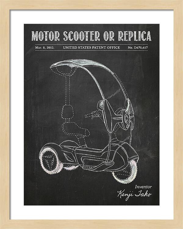Covered Motor Scooter Chalkboard Patent Usd670617s1