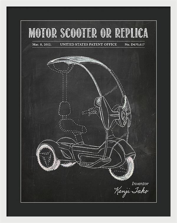 Covered Motor Scooter Chalkboard Patent Usd670617s1