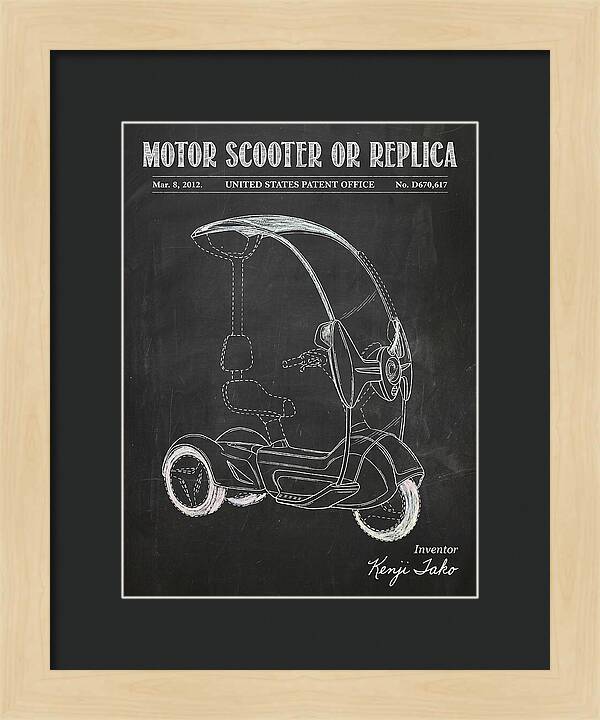 Covered Motor Scooter Chalkboard Patent Usd670617s1