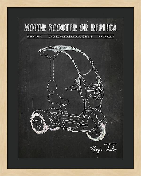 Covered Motor Scooter Chalkboard Patent Usd670617s1