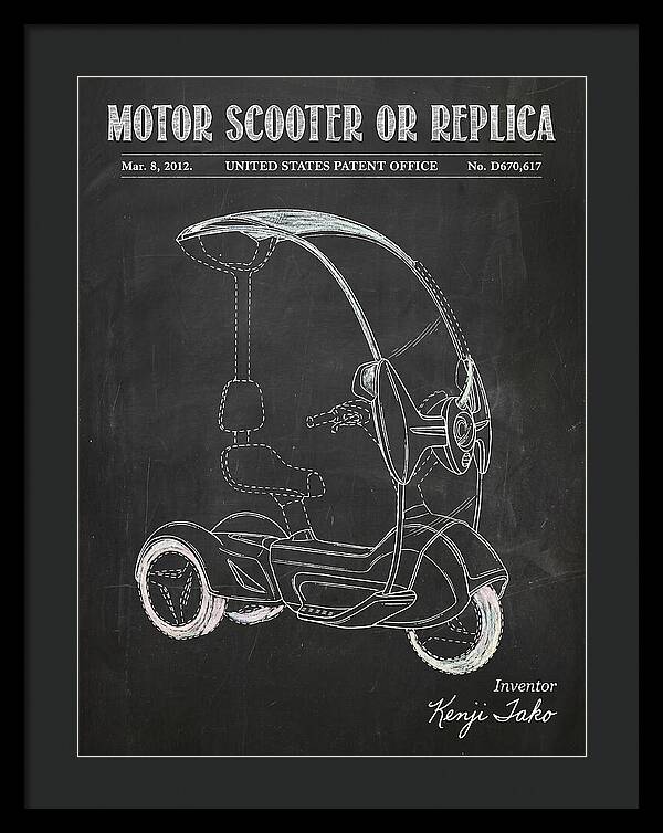Covered Motor Scooter Chalkboard Patent Usd670617s1