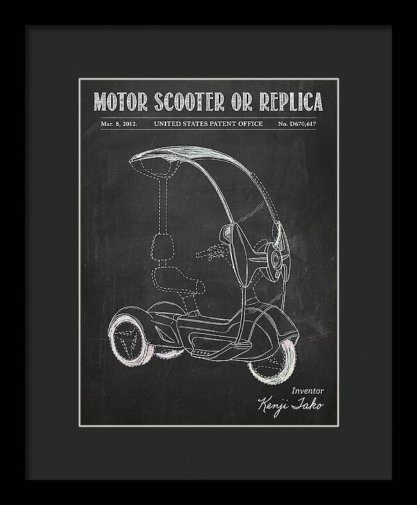 Covered Motor Scooter Chalkboard Patent Usd670617s1