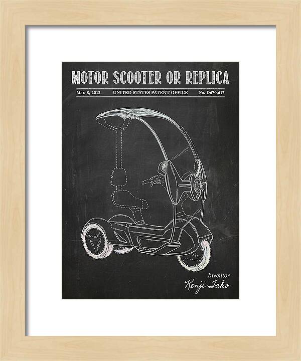Covered Motor Scooter Chalkboard Patent Usd670617s1