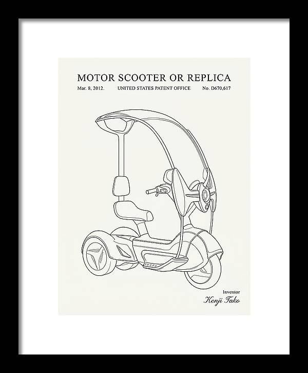 Covered Motor Scooter Minimalist Patent Usd670617s1