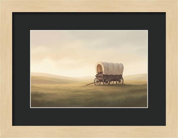 Covered Wagon In Serene Fields