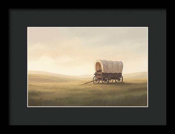 Covered Wagon In Serene Fields