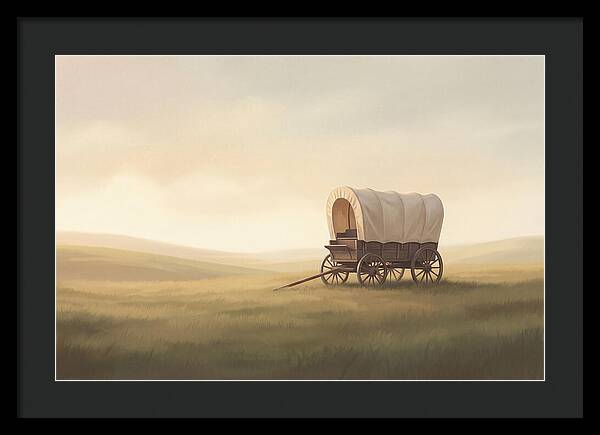 Covered Wagon In Serene Fields
