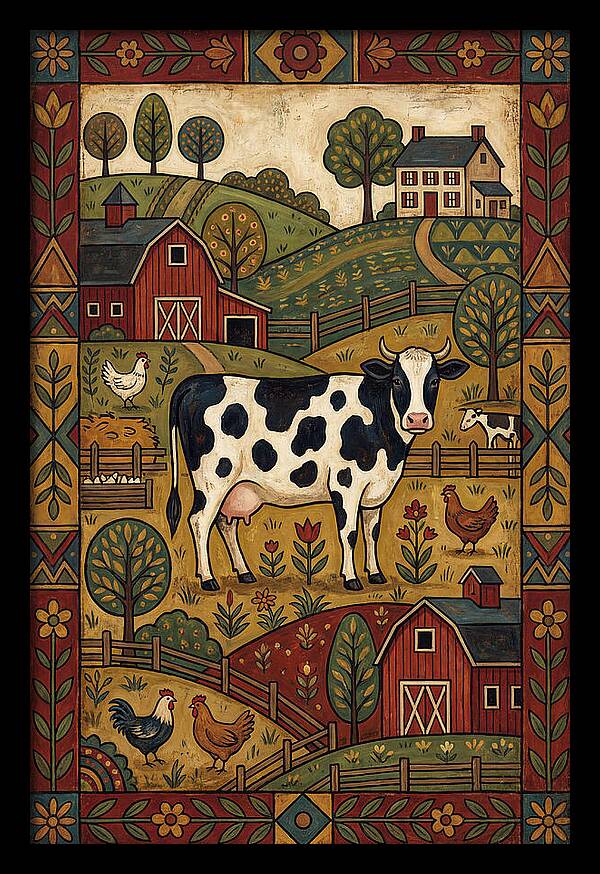 Cow Folk Landscape