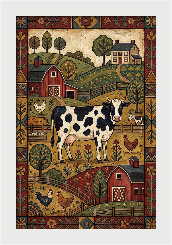 Cow Folk Landscape