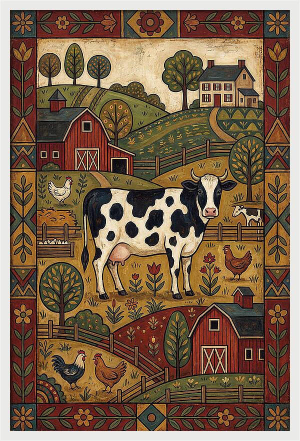 Cow Folk Landscape