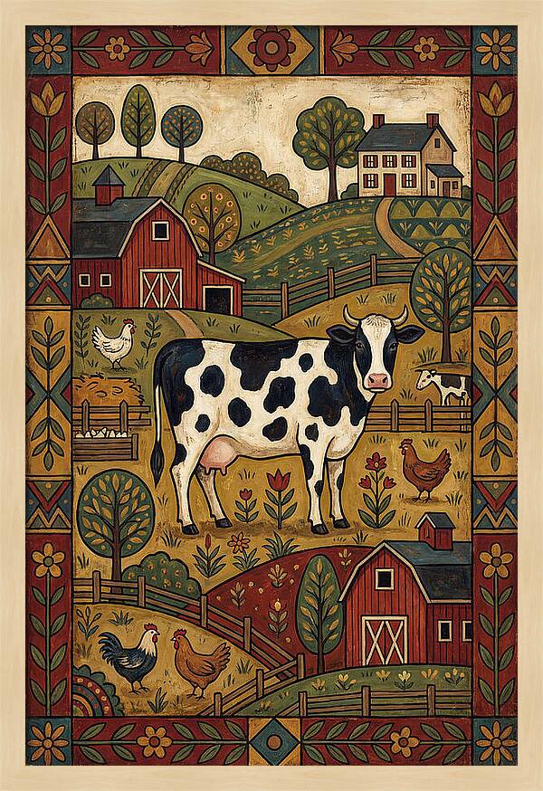 Cow Folk Landscape