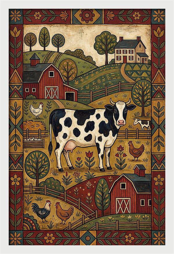 Cow Folk Landscape