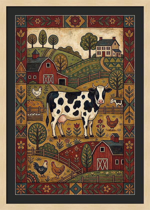 Cow Folk Landscape