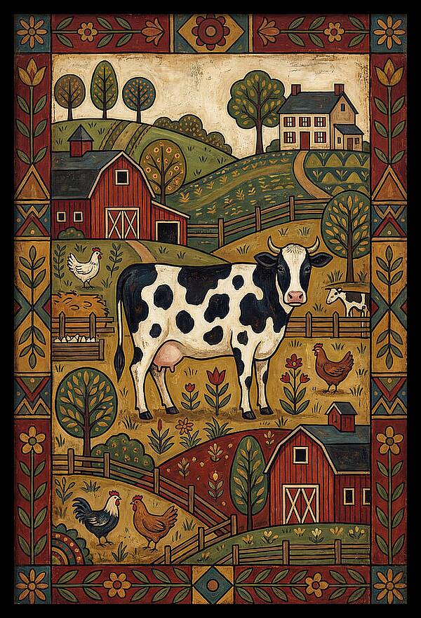 Cow Folk Landscape