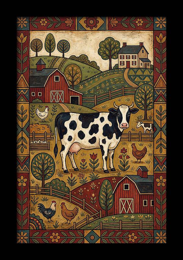 Cow Folk Landscape