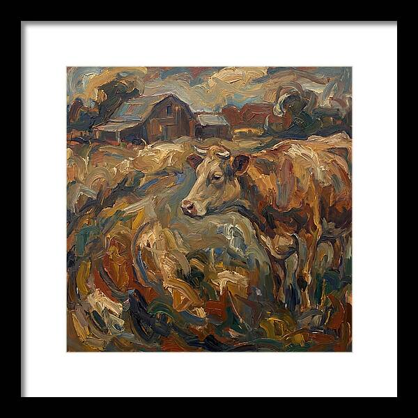Cow In Expressionist Landscape