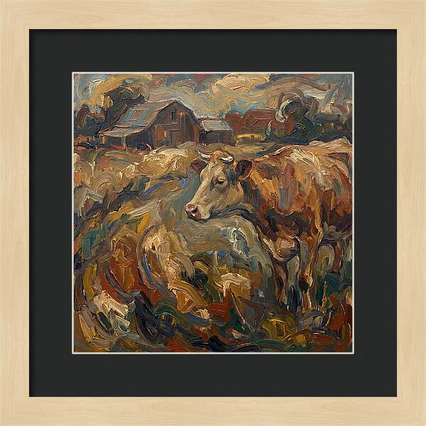 Cow In Expressionist Landscape
