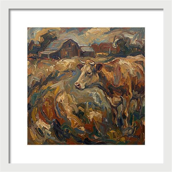 Cow In Expressionist Landscape