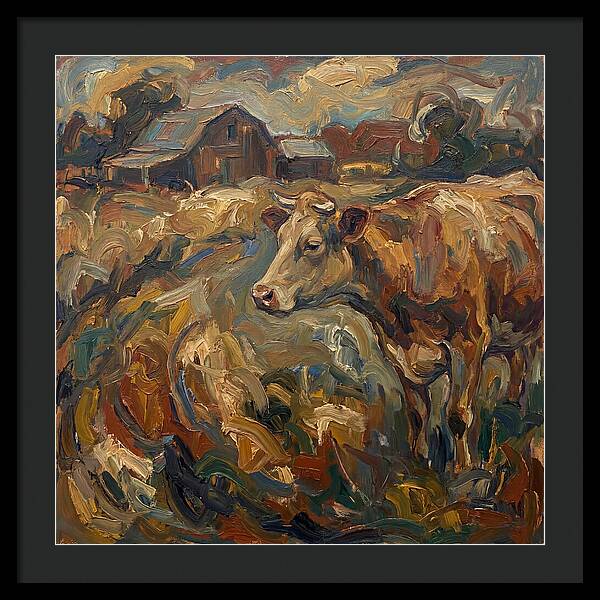 Cow In Expressionist Landscape