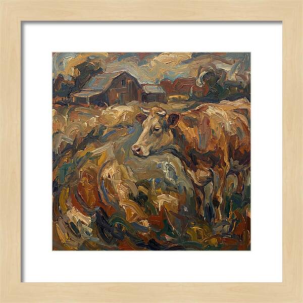 Cow In Expressionist Landscape