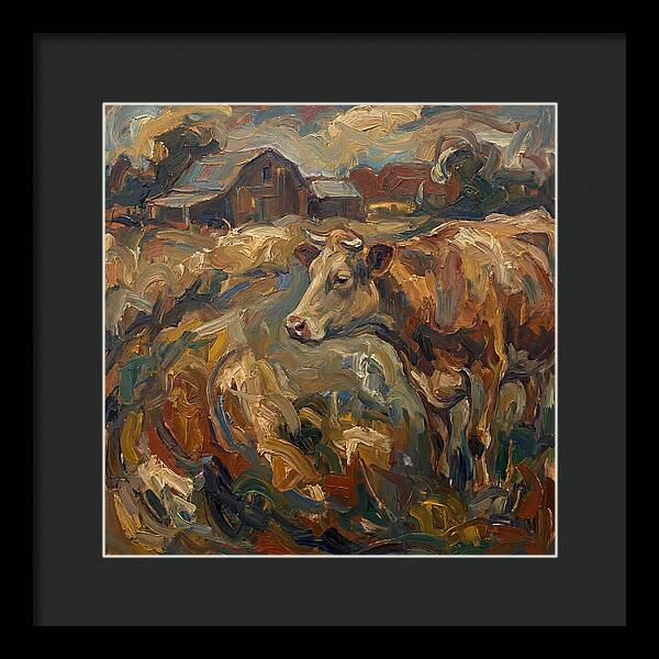 Cow In Expressionist Landscape