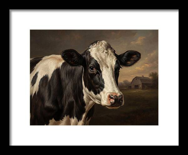 Cow Portrait In Realism