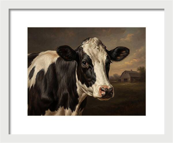 Cow Portrait In Realism