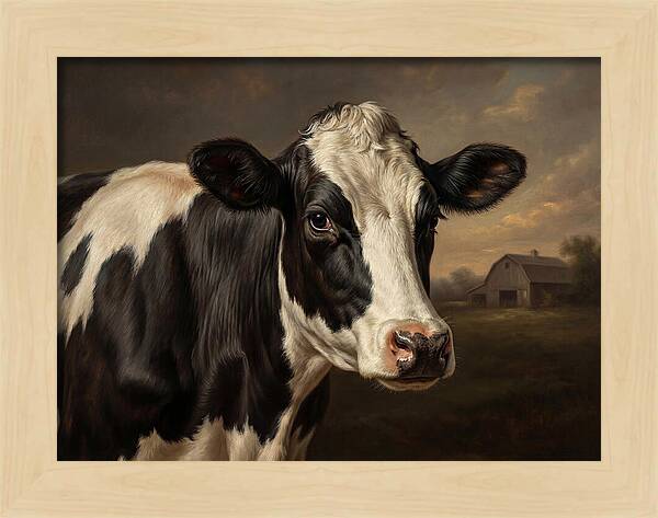 Cow Portrait In Realism