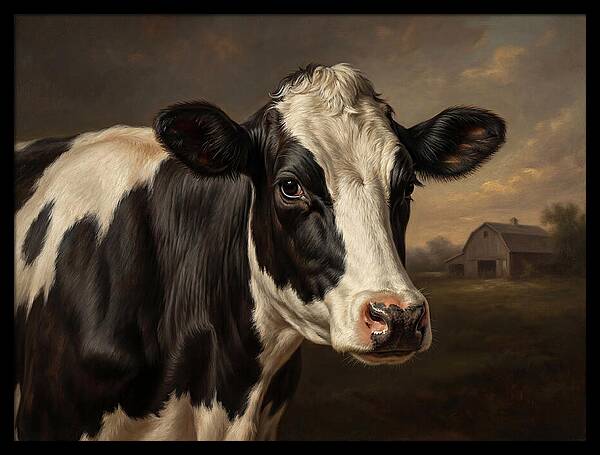 Cow Portrait In Realism