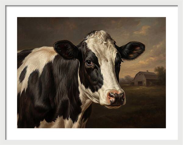 Cow Portrait In Realism