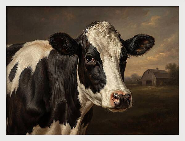 Cow Portrait In Realism